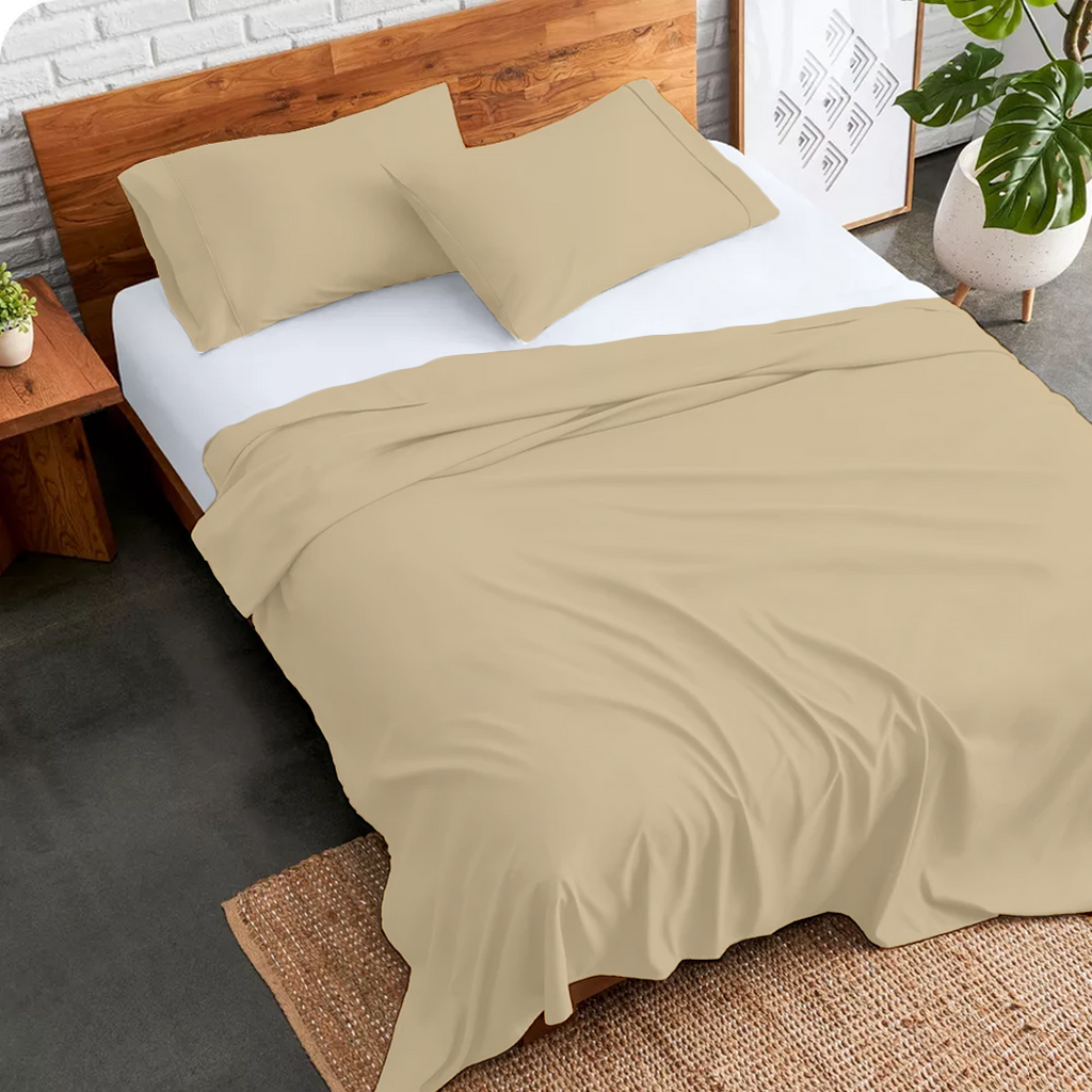 Flachbettblatt Set 270 x 290 CM beige