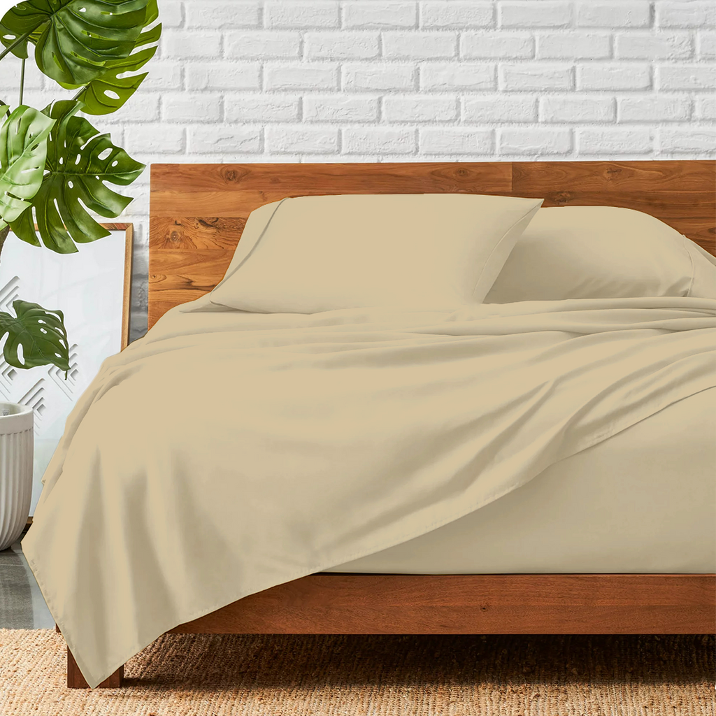 Bettlaken-Set 4-teilig 120 x 200 CM beige