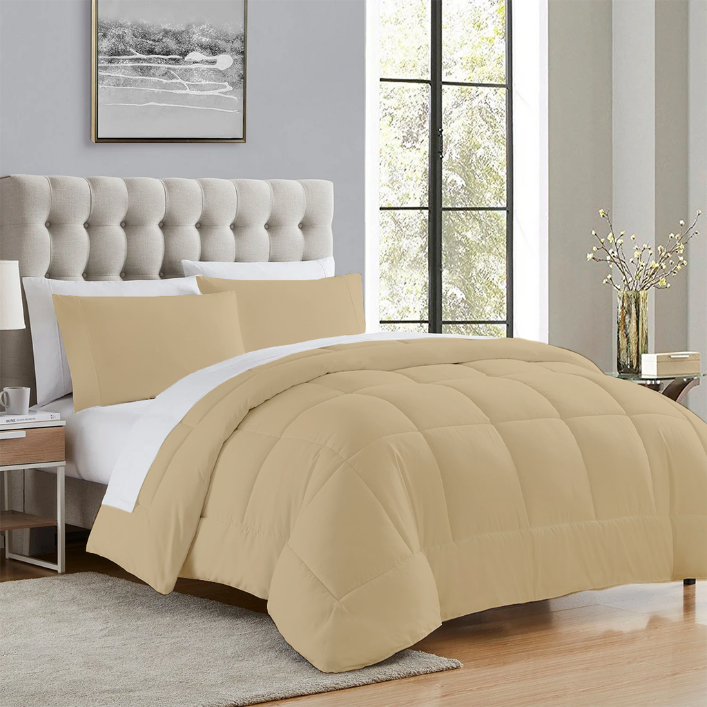 Bettwäscheset 200x200 beige 3 Stck.