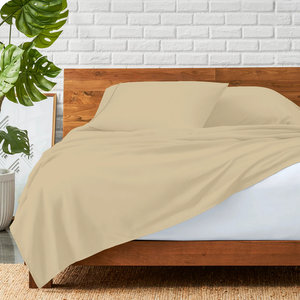 Flachbettblatt Set 160 x 200 CM beige