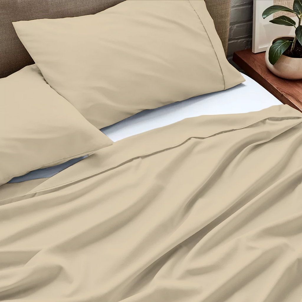 Flachbettblatt Set 160 x 200 CM beige