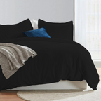 Bettbezug 240x220 CM Bequemer Satin solide set schwarz