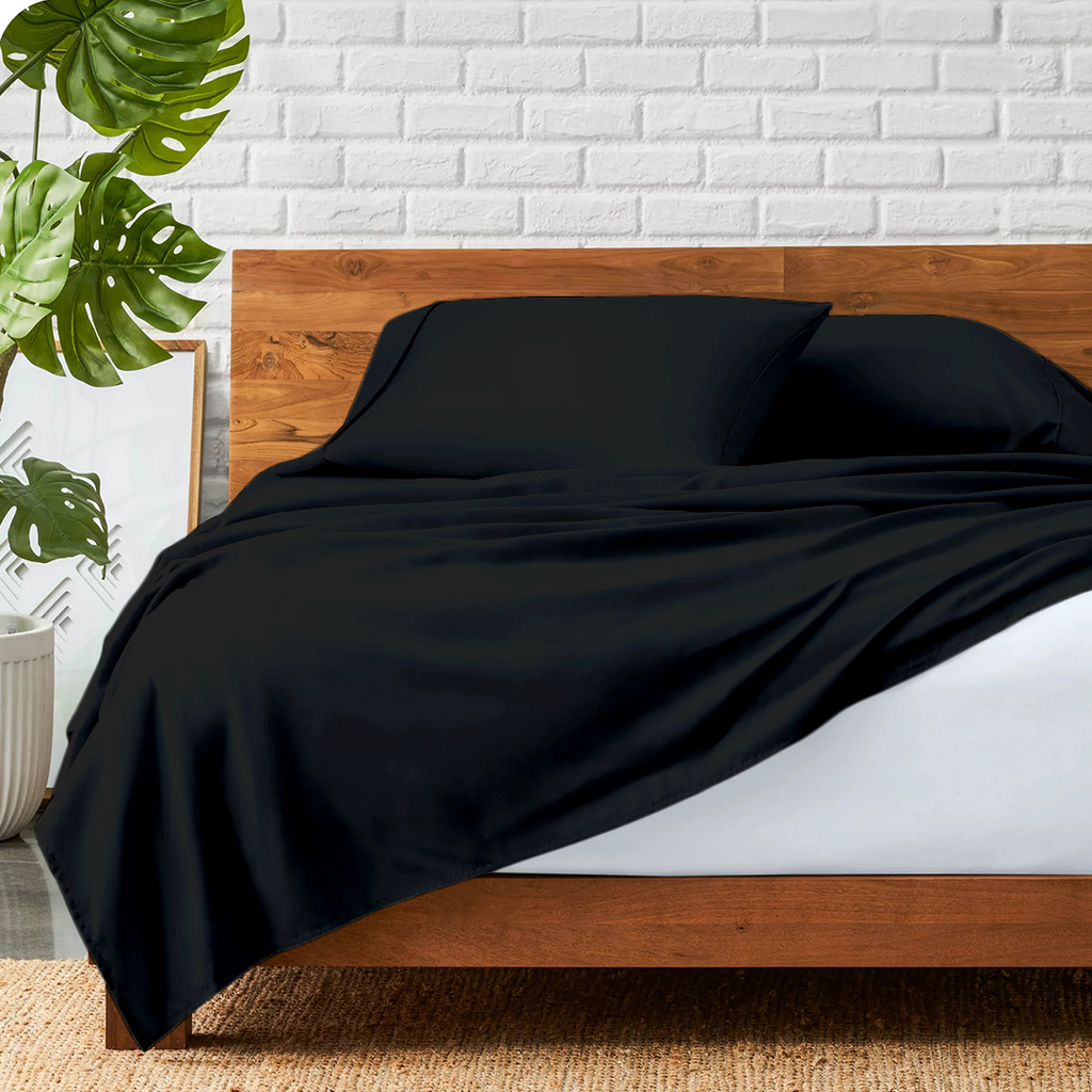 Flachbettblatt Set 150 x 250 CM schwarz