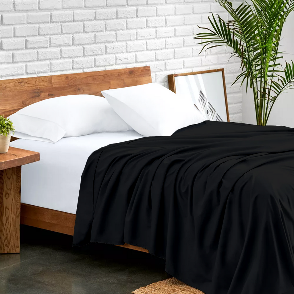 Bettlaken 150x250 CM Schwarz
