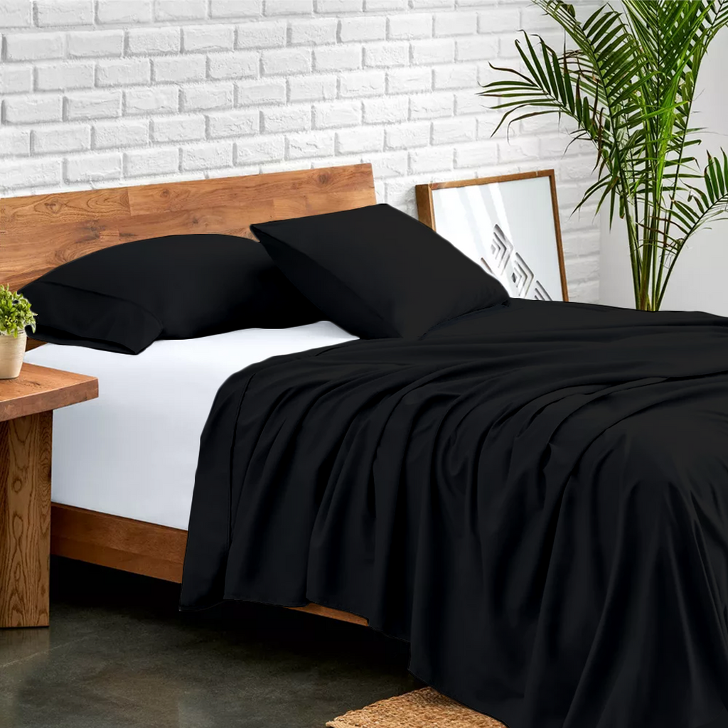 Flachbettblatt Set 270 x 290 CM schwarz