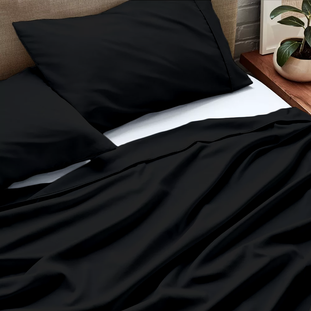 Flachbettblatt Set 200 x 200 CM schwarz