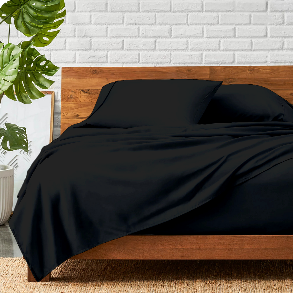 Flachbettblatt Set 200 x 200 CM schwarz