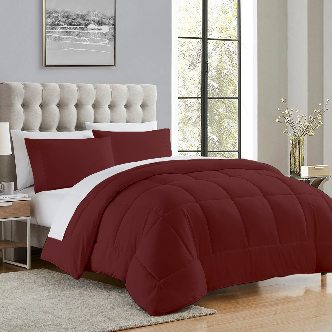 Bettdecke 120x200 CM burgund  3-teiliges Set 