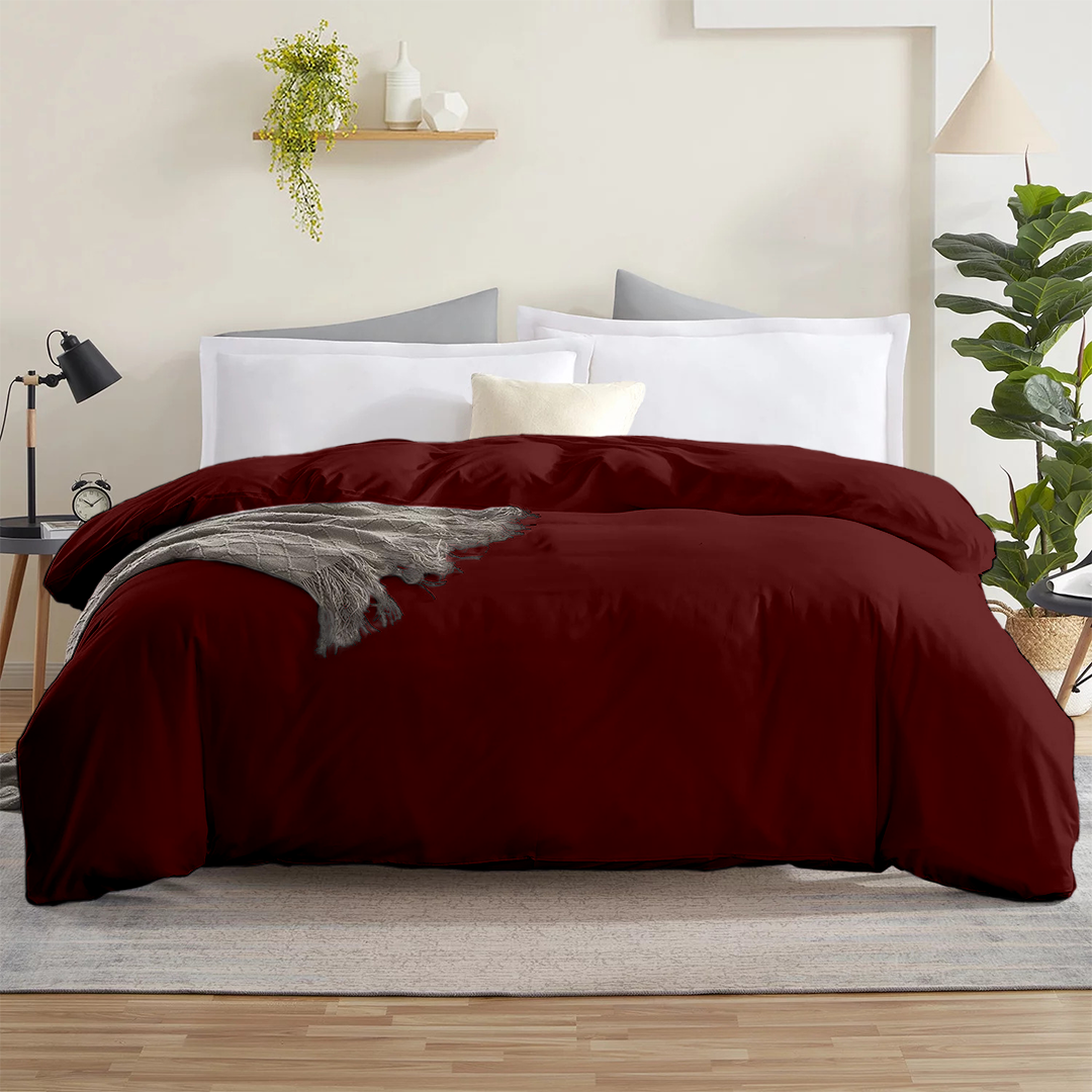 Bettbezug 200x200 CM Bequemer Satin burgund