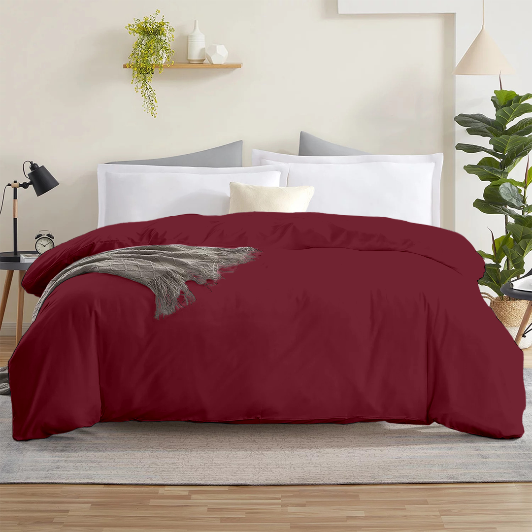 Bettbezug 240x220 CM Bliss Solid Satin burgund