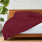 Flachbettblatt Set 160 x 200 CM burgund 400 TC