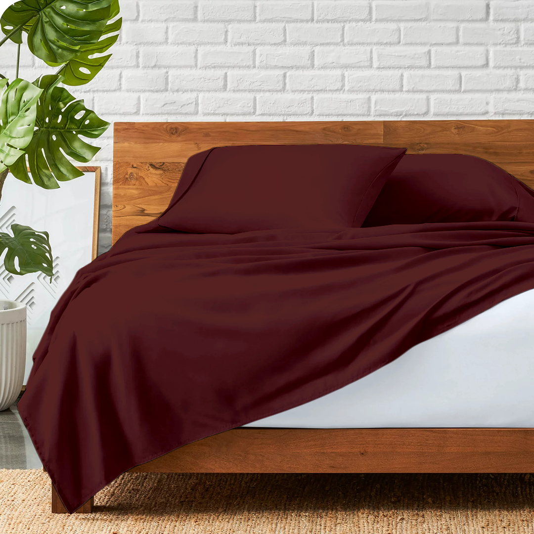 Flachbettblatt Set 240 x 275 CM burgund