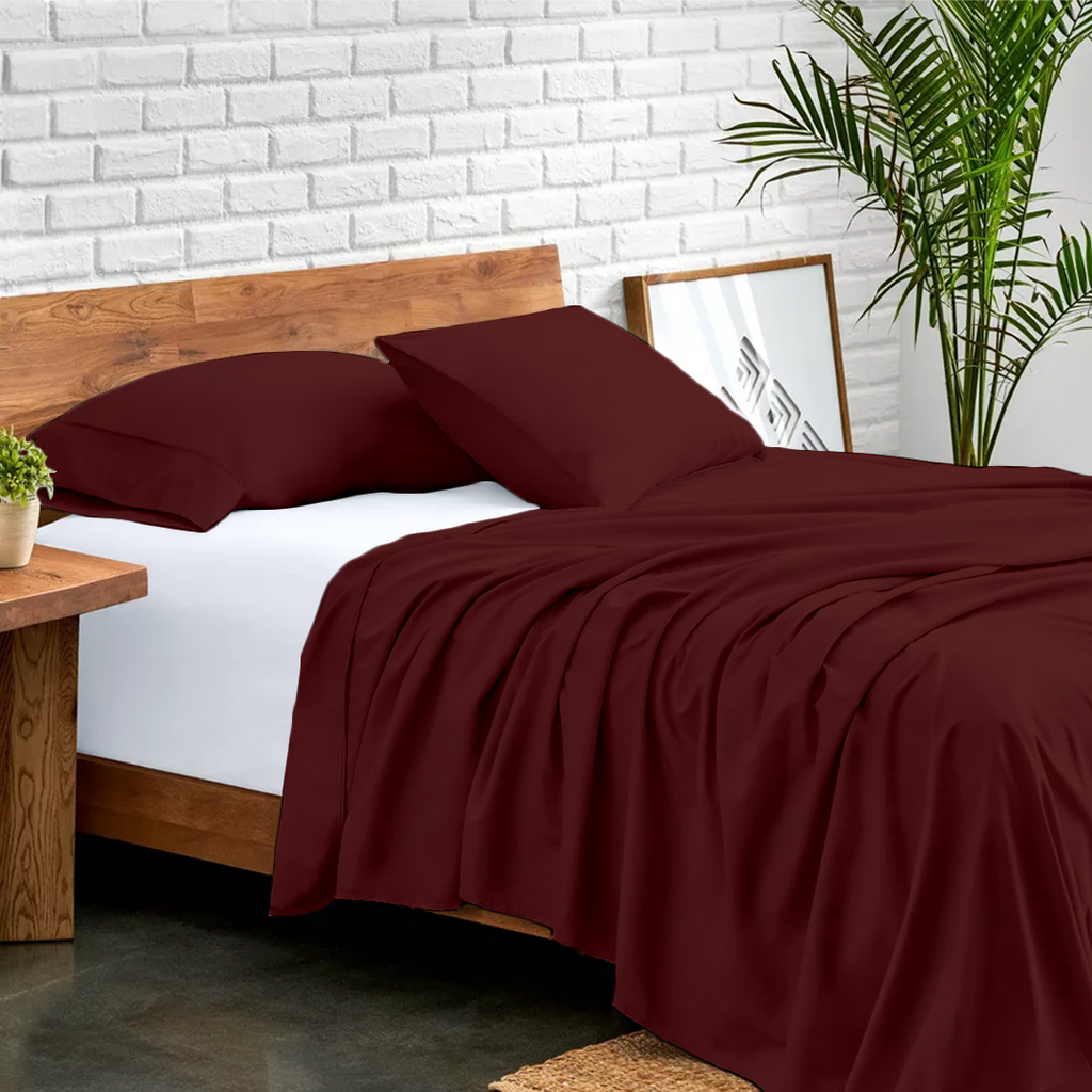 Flachbettblatt Set 240 x 275 CM burgund