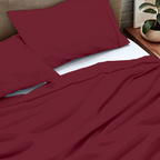 Flachbettblatt Set 270 x 290 CM burgund 400 TC