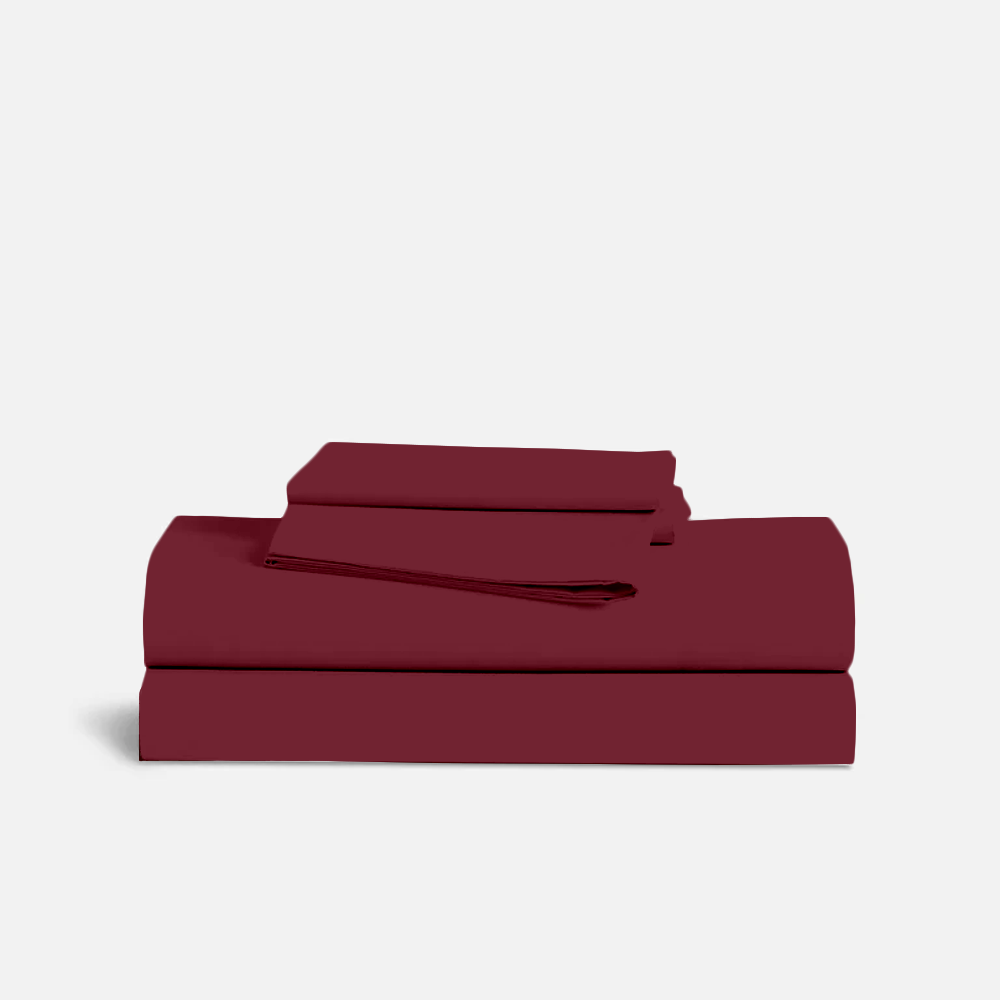 Bettlaken-Set 4-teilig 180 x 200 CM burgund 400 TC