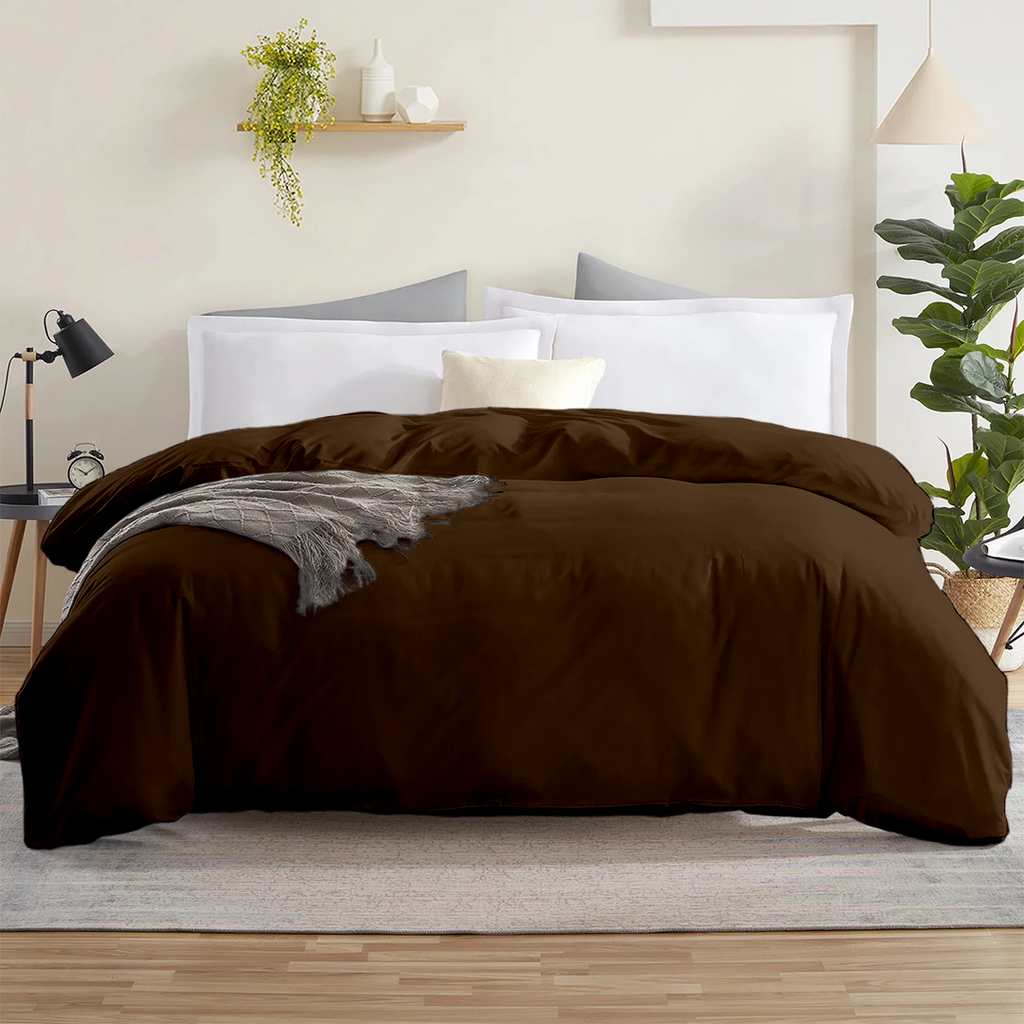 Bettbezug 200x200 CM Bequemer Satin Schokolade
