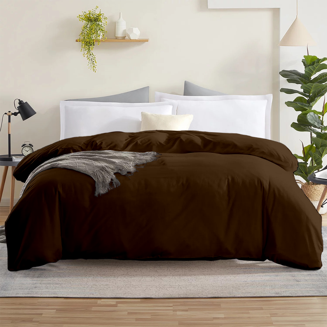 Bettbezug 200x200 CM Bequemer Satin Schokolade