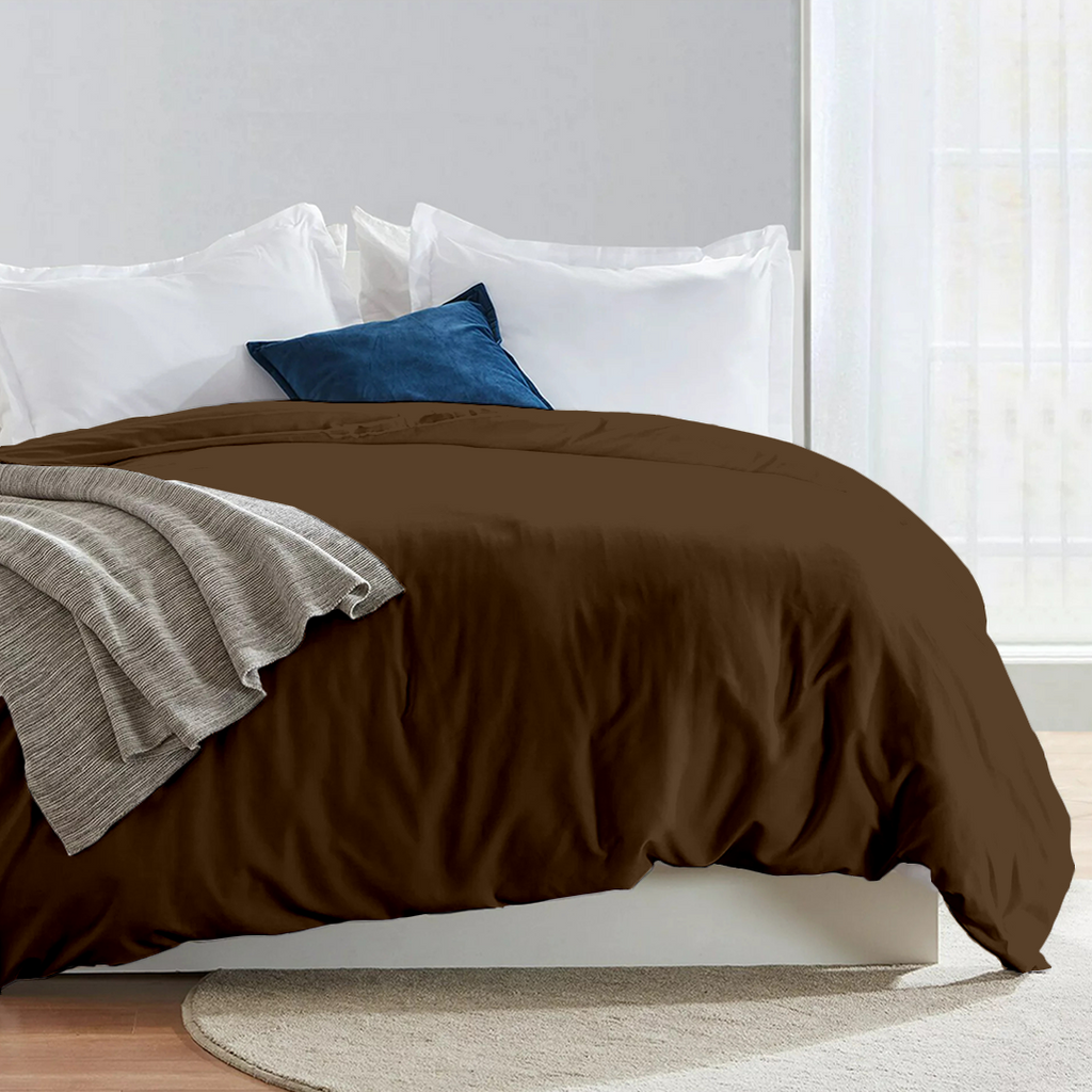 Bettbezug 200x200 CM Bequemer Satin Schokolade