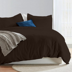 Bettbezug 200x200 CM Bliss Solid Satin Set Schokolade