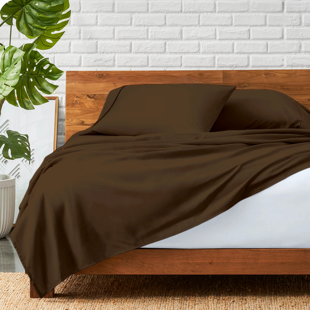 Flachbettblatt Set 200 x 200 CM Schokolade