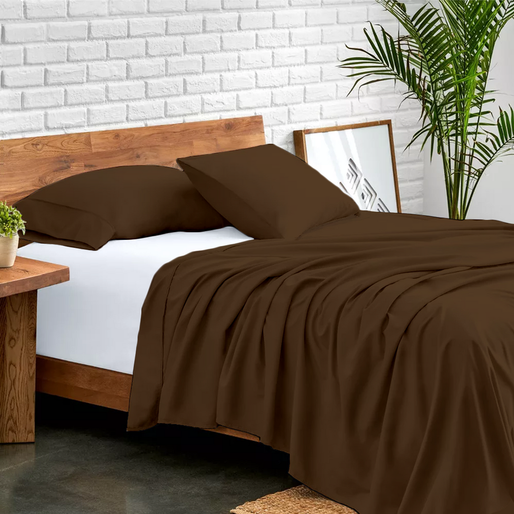 Flachbettblatt Set 150 x 250 CM Schokolade