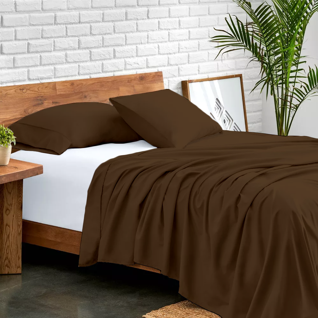 Flachbettblatt Set 270 x 290 CM Schokolade