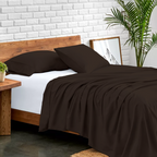 Flachbettblatt Set 200 x 200 CM Schokolade 400 TC