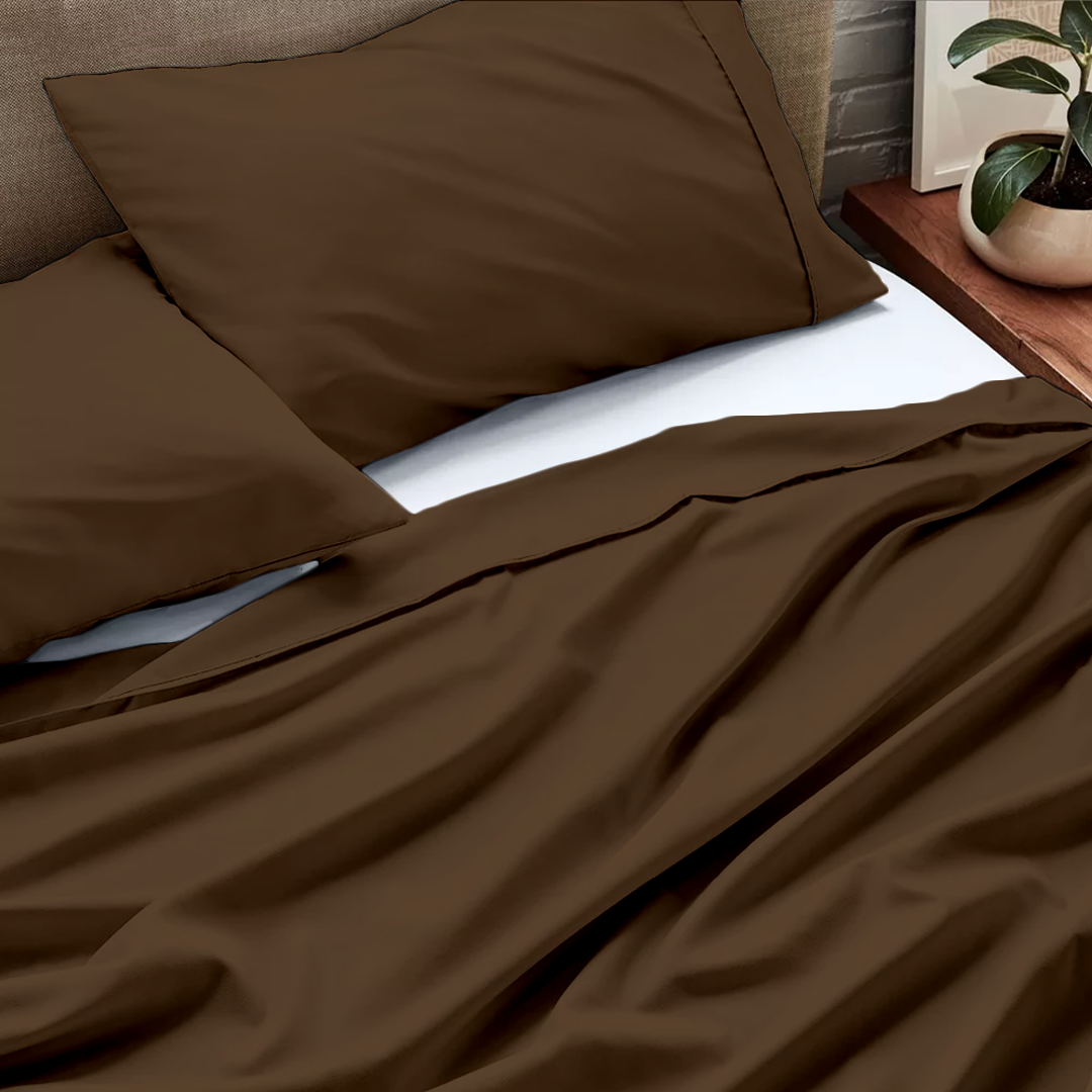 Flachbettblatt Set 160 x 200 CM Schokolade
