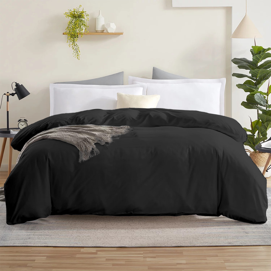 Bettbezug 200x200 CM Bequemer Satin Dunkelgrau