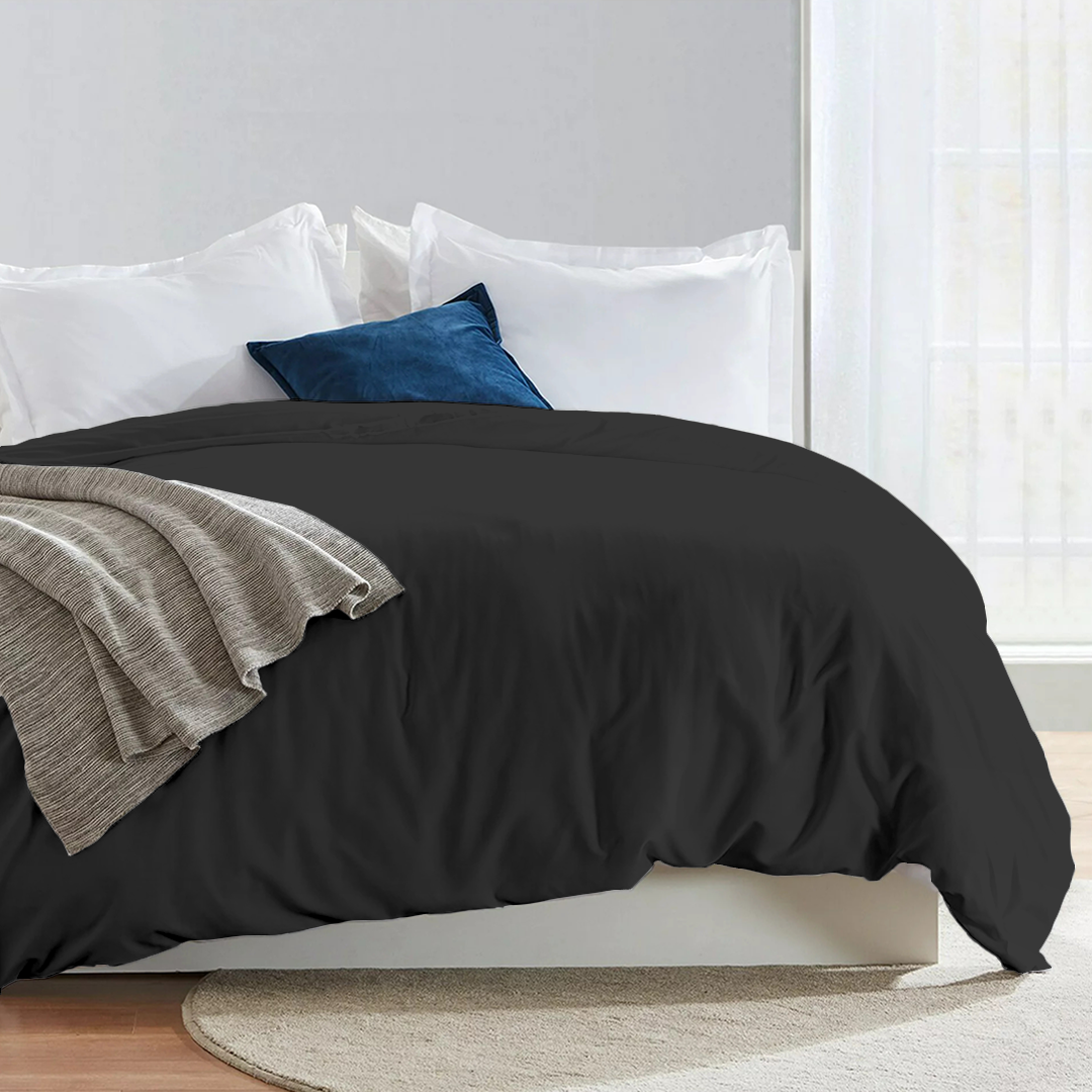 Bettbezug 240x220 CM Bliss Solid Satin Dunkelgrau