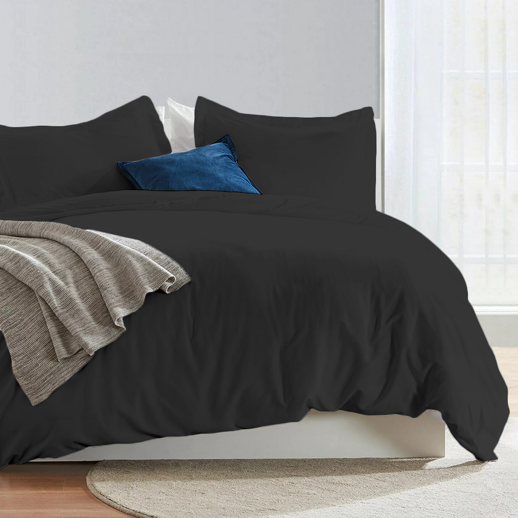 Bettbezug 240x220 CM Bliss Solid Satin Set Dunkelgrau