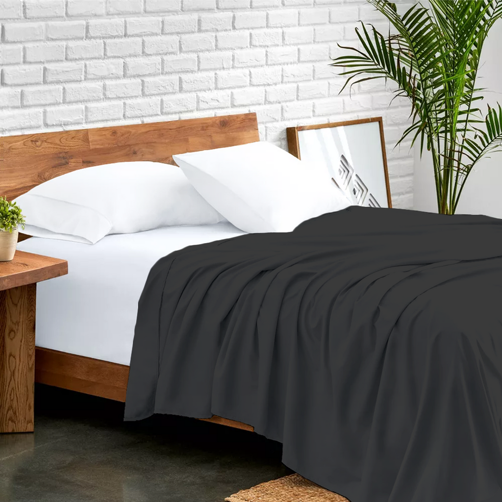 Bettlaken 240 × 260 CM dunkelgrau 300 tc