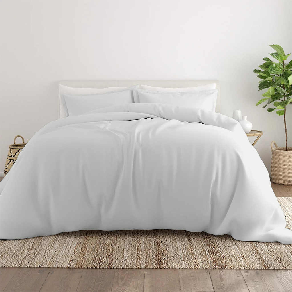 Bettbezug 240x220 CM Bliss Solid Satin Set Hellgrau