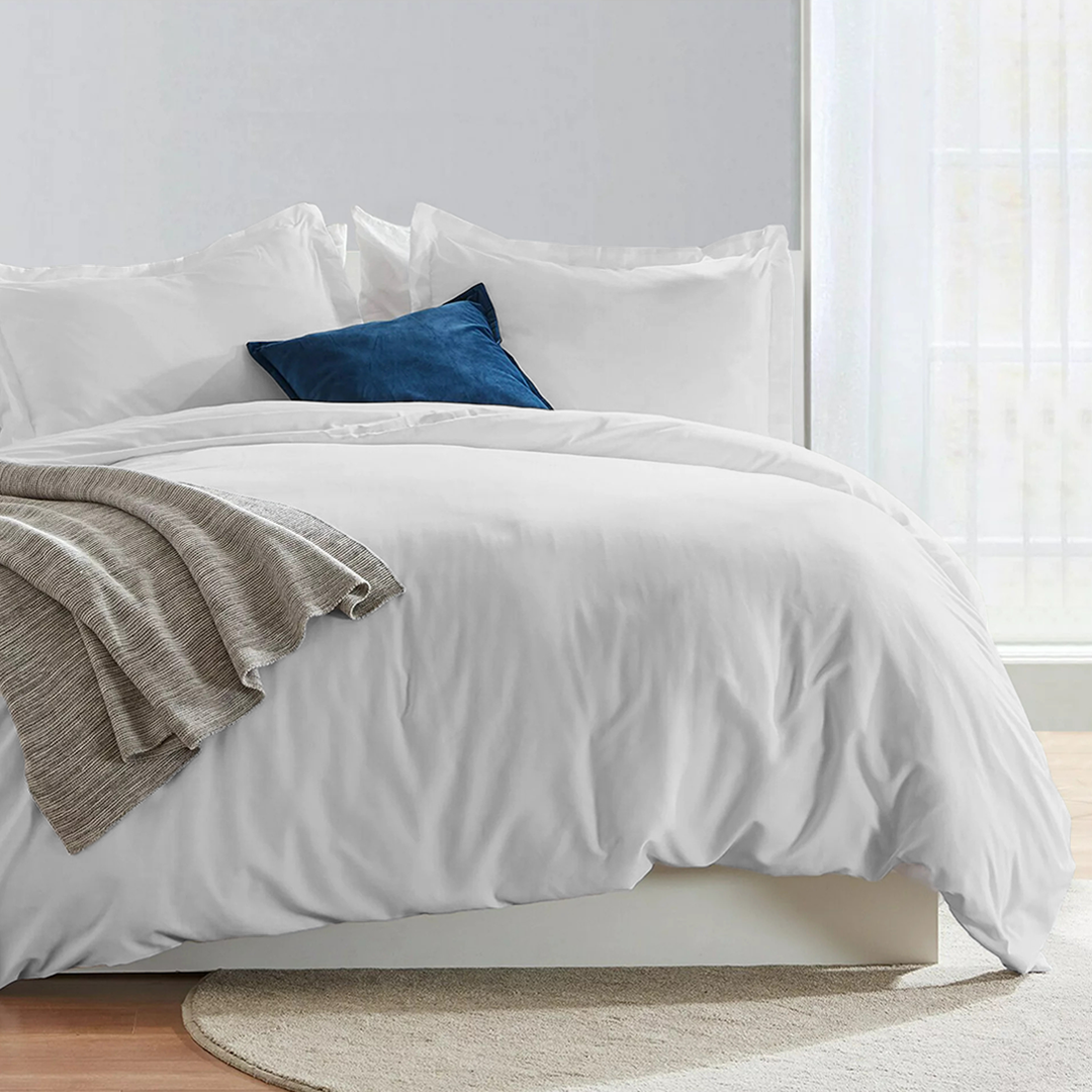 Bettbezug 200x200 CM Bliss Solid Satin Set Hellgrau