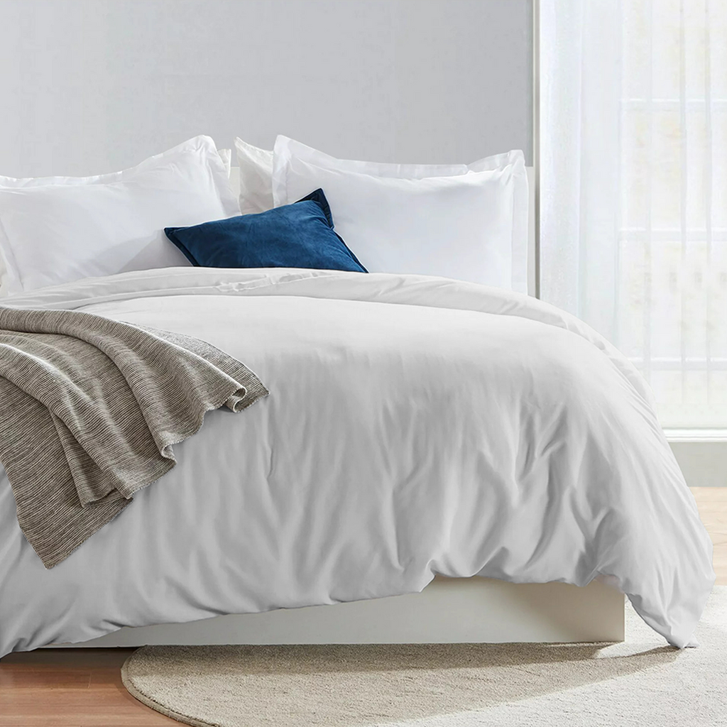 Bettbezug 200x200 CM Bequemer Satin Hellgrau