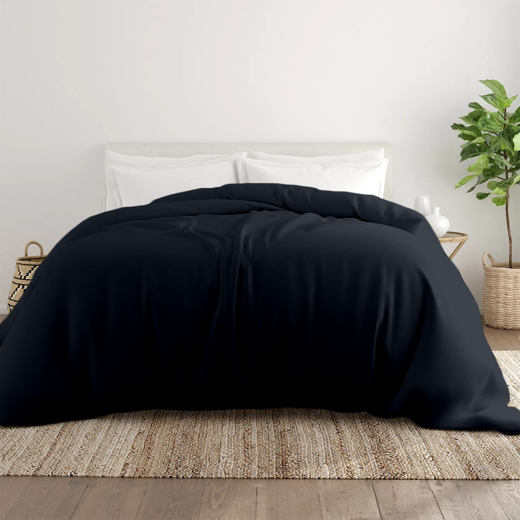 Bettbezug 200x200 CM Bequemer Satin marineblau