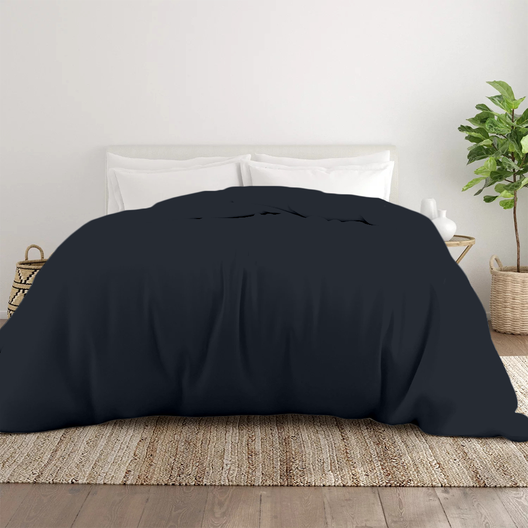 Bettbezug 240x220 CM Bliss Solid Satin marineblau