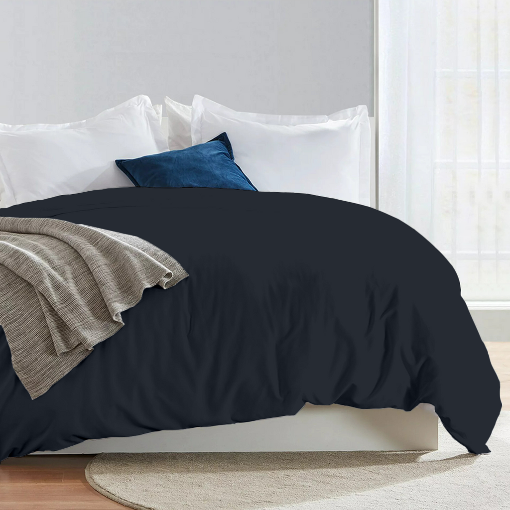 Bettbezug 240x220 CM Bliss Solid Satin marineblau