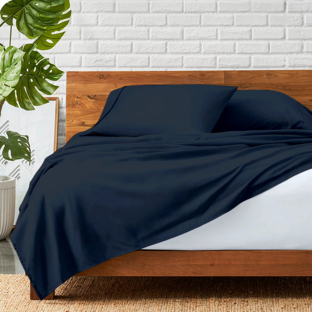 Flachbettblatt Set 240 x 275 CM marineblau
