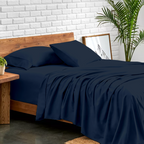Bettlaken-Set 4-teilig 120 x 200 CM marineblau