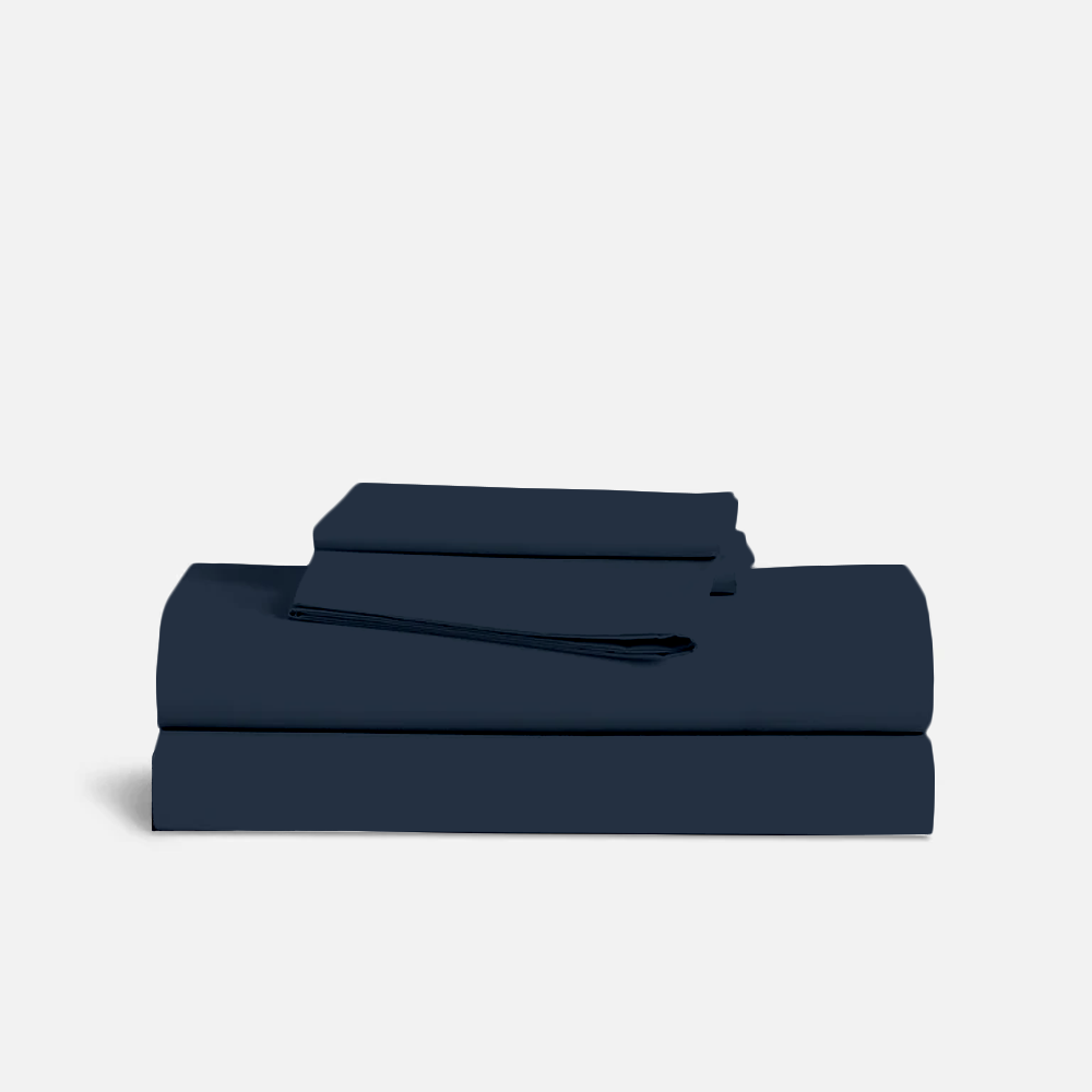 Bettlaken-Set 4-teilig 180 x 200 CM marineblau