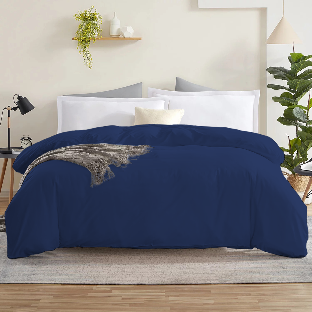 Bettbezug 200x200 CM Bequemer Satin königsblau