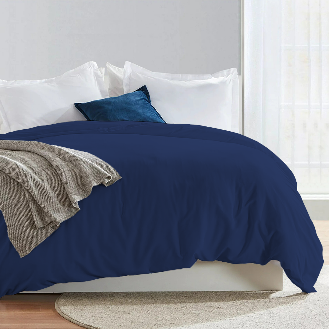 Bettbezug 200x200 CM Bequemer Satin königsblau