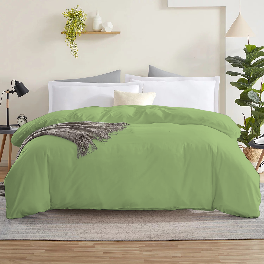 Bettbezug 200x200 CM Bequemer Satin Salbeigrün