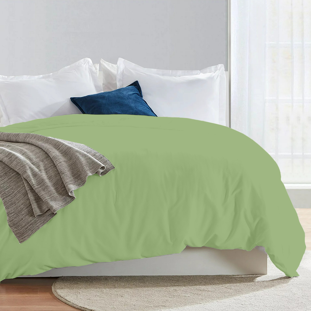 Bettbezug 240x220 CM Bliss Solid Satin Salbeigrün