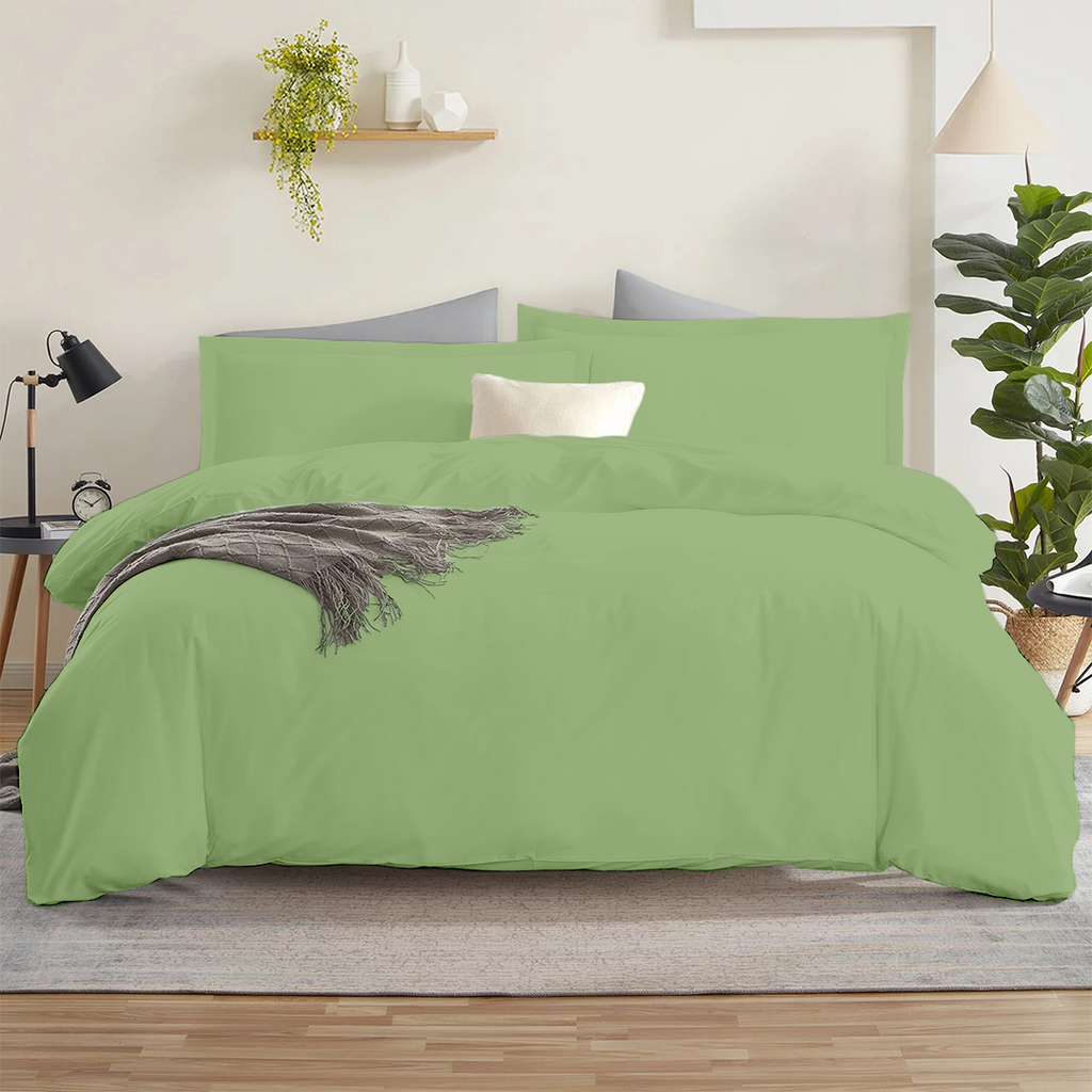 Bettbezug 200x200 CM Bliss Solid Satin Set Salbeigrün