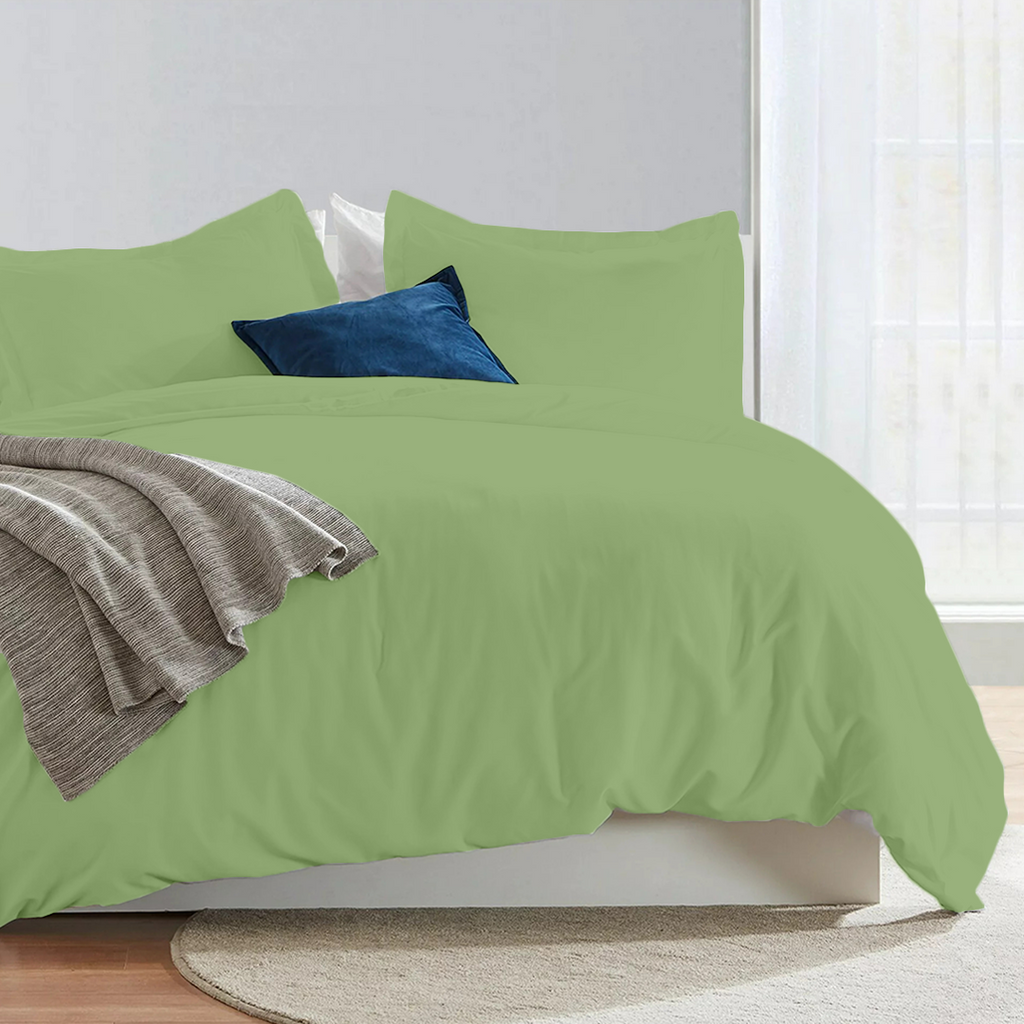 Bettbezug 200x200 CM Bliss Solid Satin Set Salbeigrün