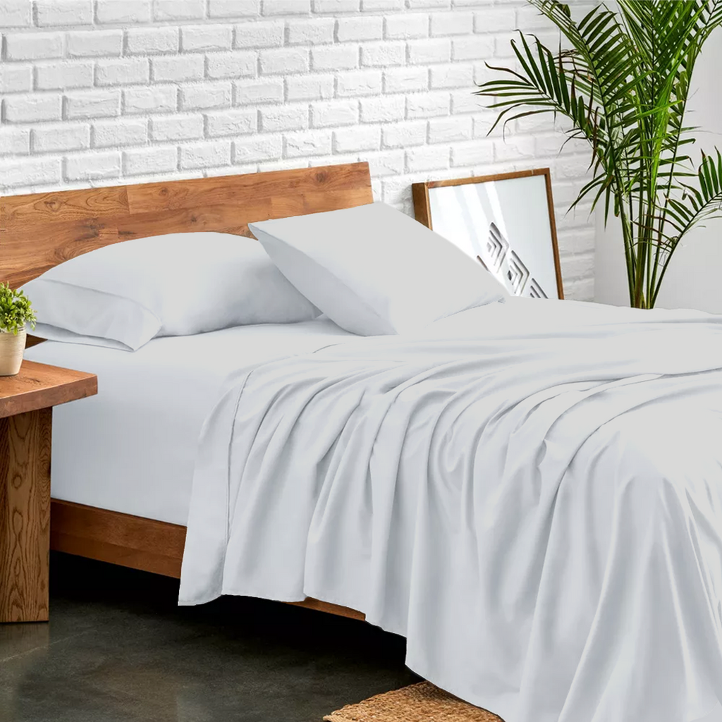 Bettlaken-Set 4-teilig 160 x 200 CM Hellgrau