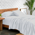 Bettlaken-Set 4-teilig 160 x 200 CM Hellgrau