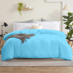 Bettbezug 200x200 CM Bequemer Satin Hellblau